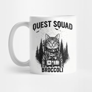 Quest Squad Broccoli Adventure Cat Fantasy Design Mug